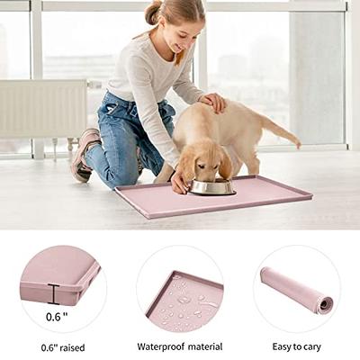 6 Pcs Cat Food Mat Silicone Pet Feeding Mat for Floor Non Slip Waterproof  Dog Food Mat for Food and Water Pet Cat Placemat Non Spill Pet Dish Tray  for