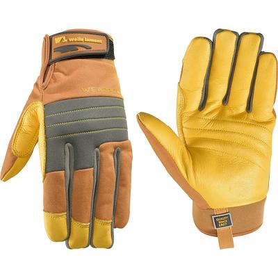 Wells Lamont Large Gold Leather Utility Gloves, (1-Pair) in the Work Gloves  department at