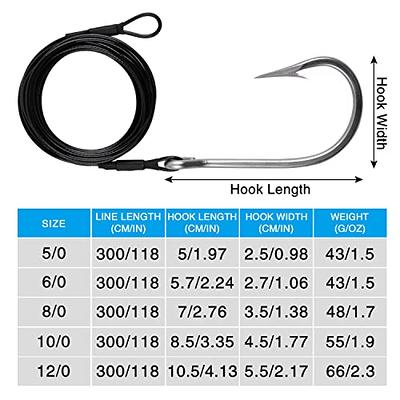 2Pcs Stainless Steel Fishing Hooks for Shark Fish 8/0# 10/0# 12/0# 