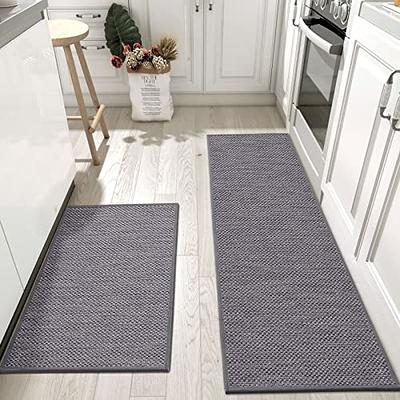 MAYHMYO Kitchen Mat 2 PCS Black and White Kitchen Floor Mat Anti Fatigue  Cushioned Farmhouse Kitchen Rugs Non-Slip & Waterproof Kitchen Mats and  Rugs