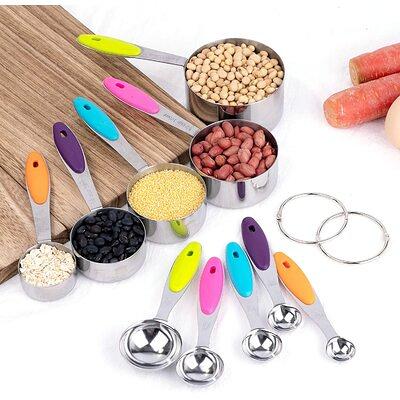 Gold Magnetic Measuring Spoons And Cups Set Of 12 8 Dual Sided Magnetic  Measurin