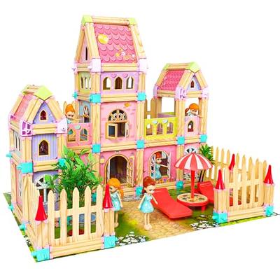 Doll House Colorful Light and 13 Rooms Huge Dollhouse with 3 Dolls Gift for  Girl
