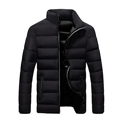 Men's Puffer Jacket Heavyweight Winter Warm Insulated Jackets  Water-Repellent Windproof Quilted Coat with Pocket