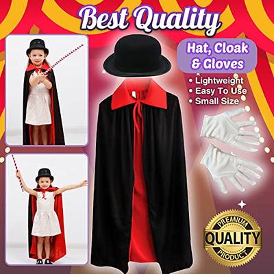 Magic Kit for Kids Magic Tricks Set for Kids Age 6 8 10 12 Magician Costume  for Pretend Play With Easy to Follow Guidebook 