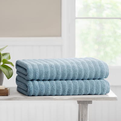 Mainstays 10 Piece Bath Towel Set with Upgraded Softness & Durability,  Office Blue 