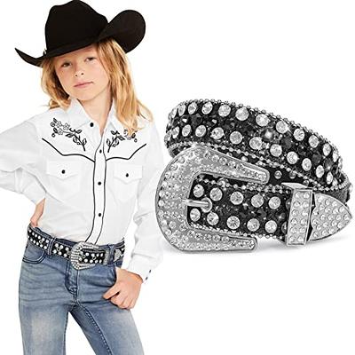 XZQTIVE Boys Rhinestone Belts, Girls Kids Western Cowboy Cowgirl