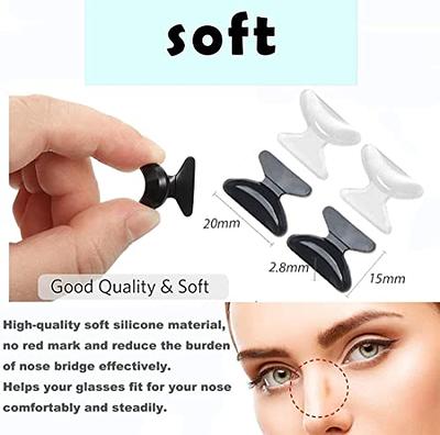 12 Pieces U Shaped Eyeglasses Nose Pads Bridge Plastic Eye Glasses Nose  Support Pads Anti Slip Nose Pieces for Eyeglasses Soft Plug-in Air Chamber