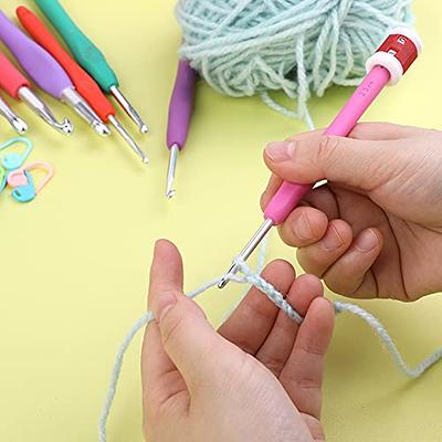 4.5mm Crochet Hooks, Ergonomic Handle Crochet Hooks for Arthritic Hands,  Extra Long Knitting Needles with Stitch Markers DIY Hand Knitting Craft  Tools