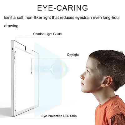 A3 Light Pad, TOHETO Wireless Battery Powered Light Box 3 Colors Stepless Dimmable and 6 Levels of Brightness Light Board for Tracing, Rechargeable