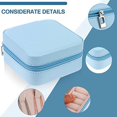 Mini Jewelry Box Organizer Display Travel Jewelry Zipper Case