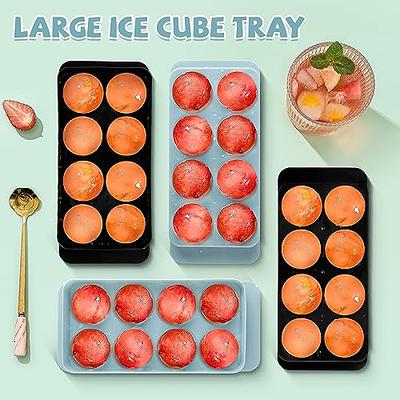 Large Ice Cube Tray, 2'' Ice Ball Maker Mold, 3x8 PCS Sphere Ice Mold with  Lid, Bin&Spoon, Ice Tray with Easy Release Round Ice Cube Mold for Whiskey,  Cocktails, Bourbon(Blue) - Yahoo