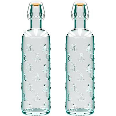 Nevlers 8.5 oz. Clear Glass Bottles with Swing Top Stoppers