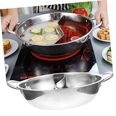 Stainless Steel Shabu Shabu Hot Pot with Divider Dual Sided Hot