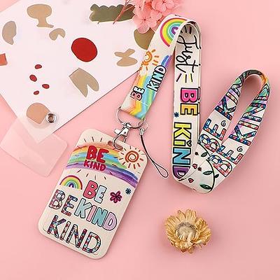 JUDODUCK Be Kind Lanyard with ID Badge Holder Phone Pad Girls