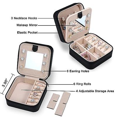 Travel Jewelry Case For Womenleather Small Jewelry Box,portable