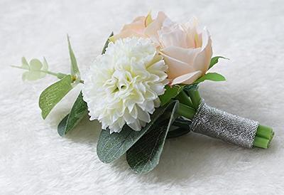  YSUCAU Wrist Corsages for Wedding Wrist Flower Dusty