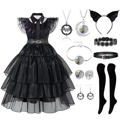 CAKEASY Wednesday Addams Costume Girls, Kids Wednesday Addams