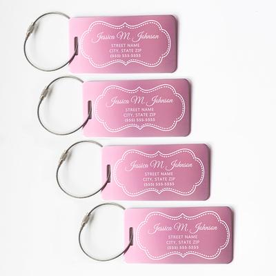 Monogrammed Luggage Tags - Engraved Personalized Custom Traveler Gift