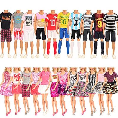 Miunana Lot 12 Items Doll Clothes for Boy Doll Include Random 4 PCS Casual  Wear + 5 PCS Dolls Pants +3 Pairs of Shoes