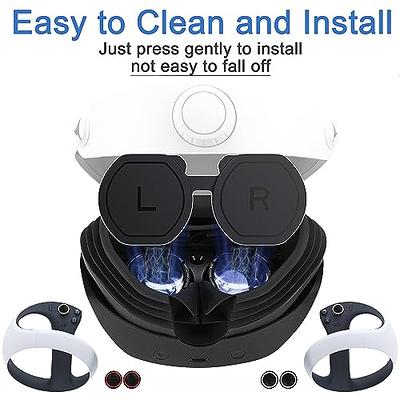 VR Protector Cover Set for PlayStation VR2, Silicone PSVR2 Headset Cover &  Face Cushion Cover Pad & Lens Dust Cover & 2 Pack Controller Thumb Grips