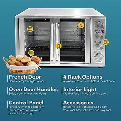 45L French Door Convection Toaster Oven Rotisserie