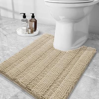 Unique Bargains Bathroom Rugs Polyester Bath Mat Machine Washable Dark Blue Cobblestone Pattern 23.62x15.75