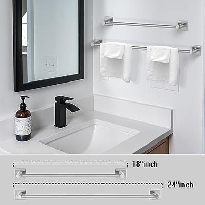 Cilee 8 Piece Brushed Nickel Bathroom Hardware Set, 24inch Bathroom Towel  bar+Towel Ring+Toilet Paper Holder+ Robe Towel Hook, SUS304 Stainless Steel