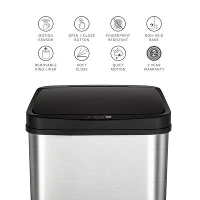 Qualiazero 13.2 Gallon Trash Can, Rectangular Step On Kitchen Trash Can,  White - Yahoo Shopping