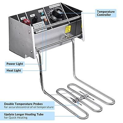 EGGKITPO Deep Fryer with Basket Commercial 12L Electric Countertop Fryer  Stainless Steel Deep Fryers for Restaurant Home Use with Extra Large Frying