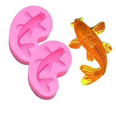 2pcs Mini Koi Fish Goldfish Shaped Silicone Molds for DIY Fondant