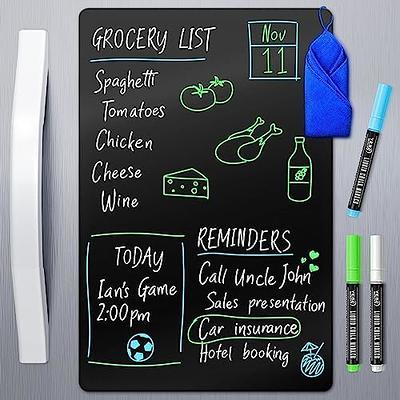 Magnetic Black Dry Erase Board for Fridge (12 x 8 inch), Stain