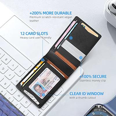 Men's Wallet RFID Blocking Slim Money Clip Credit ID Card Holder