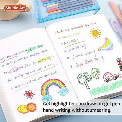 Shuttle Art Bible Highlighters and Pens No Bleed, 22 Pack Bible Journaling Kit, 12 Colors Gel Highlighters and 10 Colors Ball