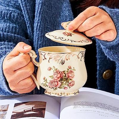 Coffee Mug Lid & Spoon, Tea Cup, Ceramic Coffee Mug