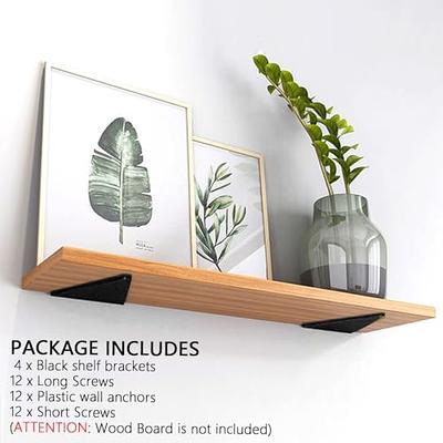 Pack Small Floating Shelves for Wall, Plastic Small Black Shelf 4