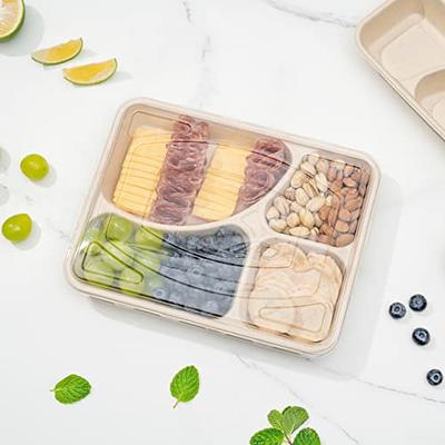 EcoQuality Large Compostable Sushi Trays with Lids - Natural Sugarcane  Bagasse Take Out Sushi Container - Biodegradable, Disposable Sushi Plate  with