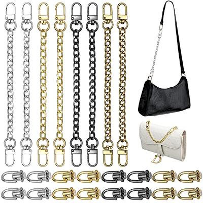 4PCS Purse Chain Strap, Flat Handbag Replacement Strap with Metal