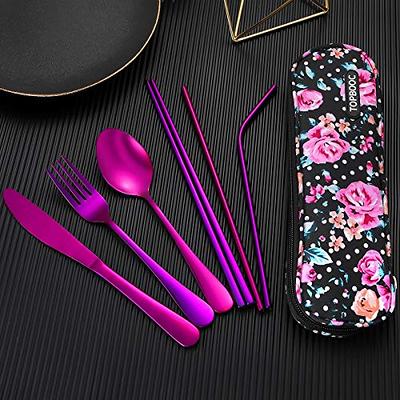 4 Pcs Travel Utensils with Case - Wheat Straw Dinnerware Sets Reusable Utensils  Set with Case Cutlery Set - Portable Forks and Spoons Silverware Set Lunch  Box Accessories for Camping - Yahoo Shopping