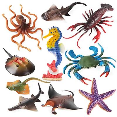 Ocean Sea Animals Toys Figures, 10Pcs Large Plastic Sea Creature Toys ...