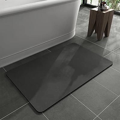 SIXHOME Bath Mats Rugs 16x 24 Quick Dry Bath Mat Gray Bath Rug Super  Absorbent Non Slip Rubber Backed Thin Bathroom Rugs Fit Under Door Washable Bathroom  Floor Mats 