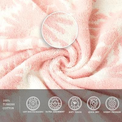 PiccoCasa Set of 6 Cotton Quick Dry Hand Towel for Kitchen 13 x 29 Blush  Pink