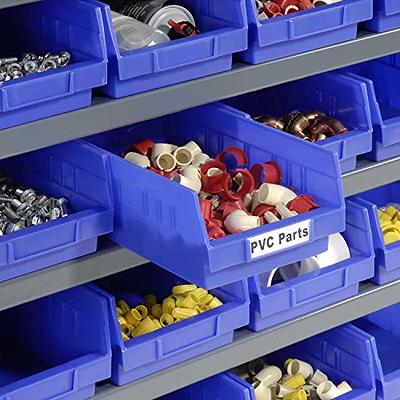 Global Industrial 7 Shelf Steel Shelving with (48) 4 H Plastic Shelf Bins,  Blue, 36x12x39