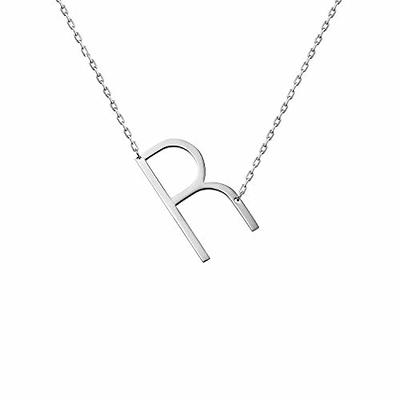 JSJOY Gold Initial Necklace for Women Graduation Gifts for Her Letter Pendant  Necklaces for Mothers Day Gifts Letter R Necklace Initial Stainless Steel  Box Chain for Men, Metal, No Gemstone price in