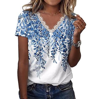 Summer Plus Size Tops for Women Dressy Womens Casual Tops V- Neck Hide  Belly Short Sleeve T-Shirts Cute Flowy Tunic Blouses V Neck Tshirt Women on  Clearance 