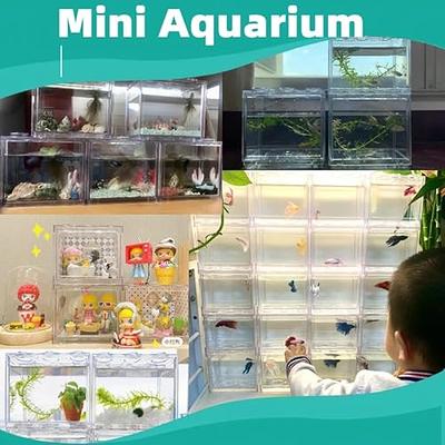 Yobiisolut Mini Fish Tank, Stackable Small Aquarium Fish Tank