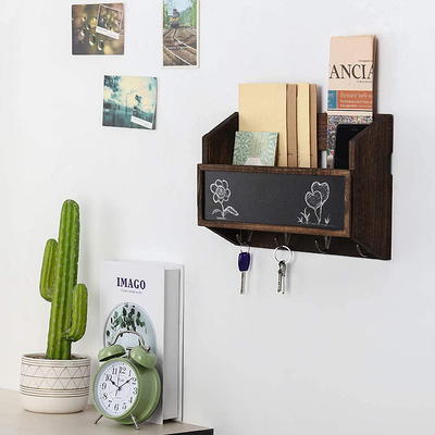 Oumilen Wall Mount Entryway 3-Key Olive-Green Hooks Mail Envelope Organizer Newspaper  Storage LT-BHK111 - The Home Depot