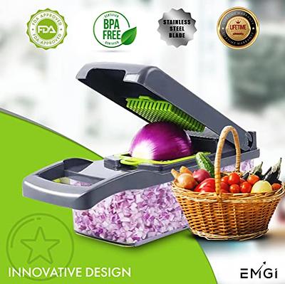 Vegetable Chopper, KATHSI Food Choppers Onion Chopper Vegetable Slicer  Cutter Dicer Veggie chopper with Container,8 Blades, Black