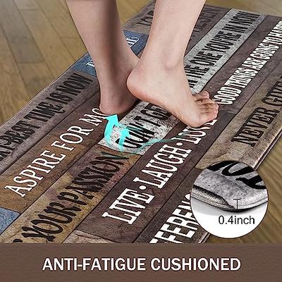 FRAMICS Farmhouse Kitchen Rugs Sets of 2 Cushioned Anti-Fatigue