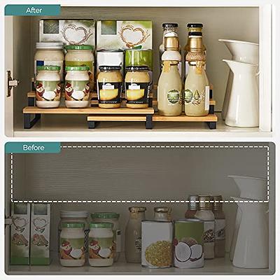  Spice Rack Organizer For Cabinet - 3 Tier Black Bamboo