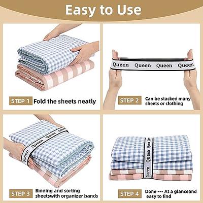 Bed Sheet Organizer Band 4 Pcs, High Elastic Sheet Keeper Closet